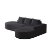 108.5'' Chenille Modern Curved Sectional Sofa with 3 Pillows, Modular Free Combination, and L-Shaped Design - 2 of 4
