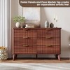 Fluted Dresser for Bedroom with 6 Deep Drawers, 47.2 in Wide Modern Chest of Drawers, Wooden Dresser TV Stand, Curved Profile Design, for Living Room - 3 of 4