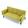 TIRAMISUBEST 70 Inch Convertible Sofa Bed Sleeper Couch Foldable Cup Holder Side Storage Guest Ready Small Space, Green - 2 of 4