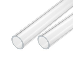Unique Bargains Lamp Lantern Water Cooling System Acrylic Round Pipes Clear 2 Pcs 14" - 1 of 4