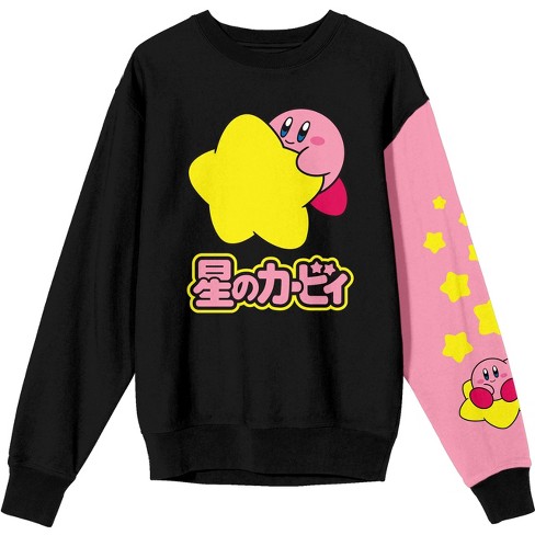 Kirby Star Artwork Crew Neck Long Sleeve Women's Black Sweatshirt-medium :  Target