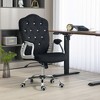 NicBex Velvet Adjustable Height Button Tufted Home Office Desk Chair with Padded Armrests and Wheels for Work Study Vanity - 2 of 4