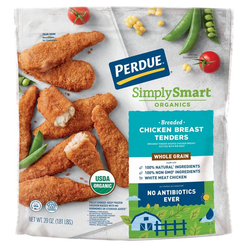 Perdue Simply Smart Organic Whole Grain Breaded Chicken Breast Tenders - Frozen - 29oz, 1 of 8