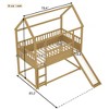 Bunk Bed With Convertible Slide And Ladder, Wooden Bed Frame With Safety Guardrail, Wood Slats, Wood Bunk Bed For Juniors, Boys, Girls, Kids - 3 of 4