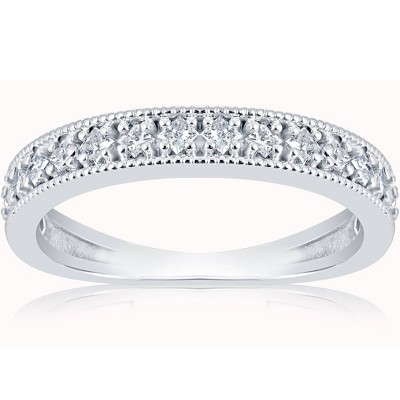 Pompeii3 1/3ct Princess Cut Diamond Wedding Ring White Gold
