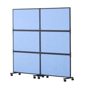 VEVOR Office Divider, 2 Panel Office Partition, Freestanding Office Divider Wall Partition & Privacy Divider Reduce Noise, Light Blue - 1 of 4