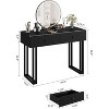 Black Vanity Desk with Mirror and Lights, Small Makeup Table with 2 Drawers, 3 Color Lighting Modes, Adjustable Brightness - 3 of 4