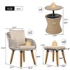 Zevemomo 5 Piece Rope Patio Furniture Set, for Backyard with Handwoven Armchairs, Ottomans, Pop-Up Cool Bar Wicker Table - 2 of 4