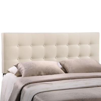 Emily Ivory Tufted Full Upholstered Fabric Headboard