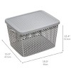 Racxily 4 PCS Extra Large Decorative Plastic Storage Basket, Storage Bin with Lid, Gray - 3 of 4