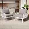 Patio Accent Chairs, Modern Accent Chair for Patio and Balcony, Upholstered Accent Chair with Plastic Frame and Cushion-Coolbibila - 3 of 4