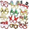 12Pcs Christmas Glasses Glitter Holiday Party Glasses Frames Christmas Decoration Accessories Costume Eyeglasses for Holiday (One Size Fits All) - 2 of 2