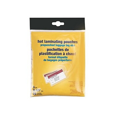 MyOfficeInnovations 5mil Luggage Tag Sized Thermal Laminating Pouches 25/Pack 413435