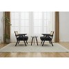 Mid-Century Farmhouse Accent Chair - Wood Armchair with Rattan Backrest & Removable Linen Cushion for Living Room, Bedroom - 4 of 4