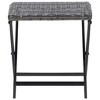 vidaXL Folding Stool Poly Rattan Gray - 2 of 4