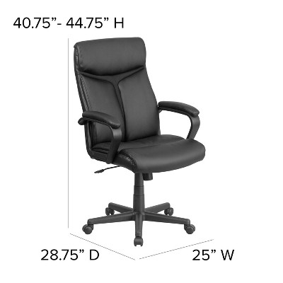 ErgoExecutive High Back Black Leather & Mesh Swivel Chair with Arms