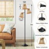 Maxax Rattan Floor Lamp， 72.25" 3-Light Adjustable Swing Arm Floor Lamp for Bedroom, Office, Home, Nursery, Hotel - 4 of 4