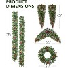 Christmas Wreath and Garland Set of 6, PreLit LED Artificial Christmas Décor,One Xmas Wreath and Arc Garland, 2 PCS of Garlands and Teardrop Garlands - 3 of 4