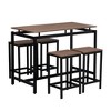 NicBex Dining Table Set for 4 Modern Industrial Design 5 Piece Dining Table Set Bar Table Set with 4 Stools for Kitchen - 4 of 4