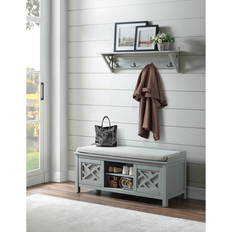 45&#34; Middlebury Wood Storage Bench with Cushion Gray - Alaterre Furniture, 5 of 10