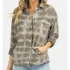 Women's DYED OVERSIZE SHIRT JACKET - OLIVACEOUS - 3 of 4