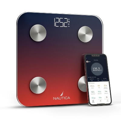 Nautica Body Tracker Digital Scale for Body Weight, Bluetooth-Enabled Smart Scale with BMI, Body Fat, Muscle Mass Tracking & More