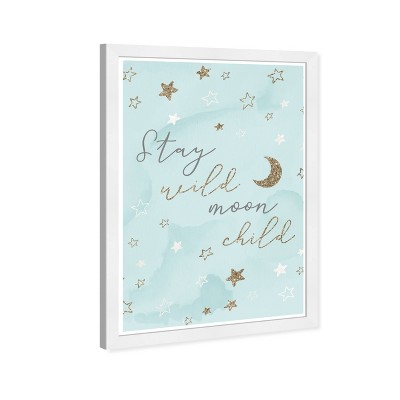 13" x 19" Moon Child Pastel Framed Wall Art Blue - Olivia's Easel