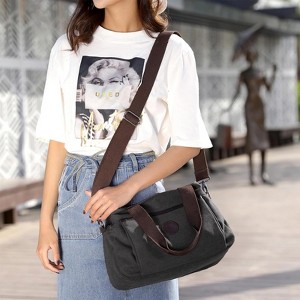 BEAFUP Hobo Handbags:Canvas Crossbody Bag with Multi-Compartment Design for Women, Medium Satchel with Vintage Charm - 1 of 4