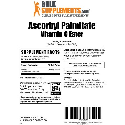 BulkSupplements Ascorbyl Palmitate (Vitamin C Ester) Powder