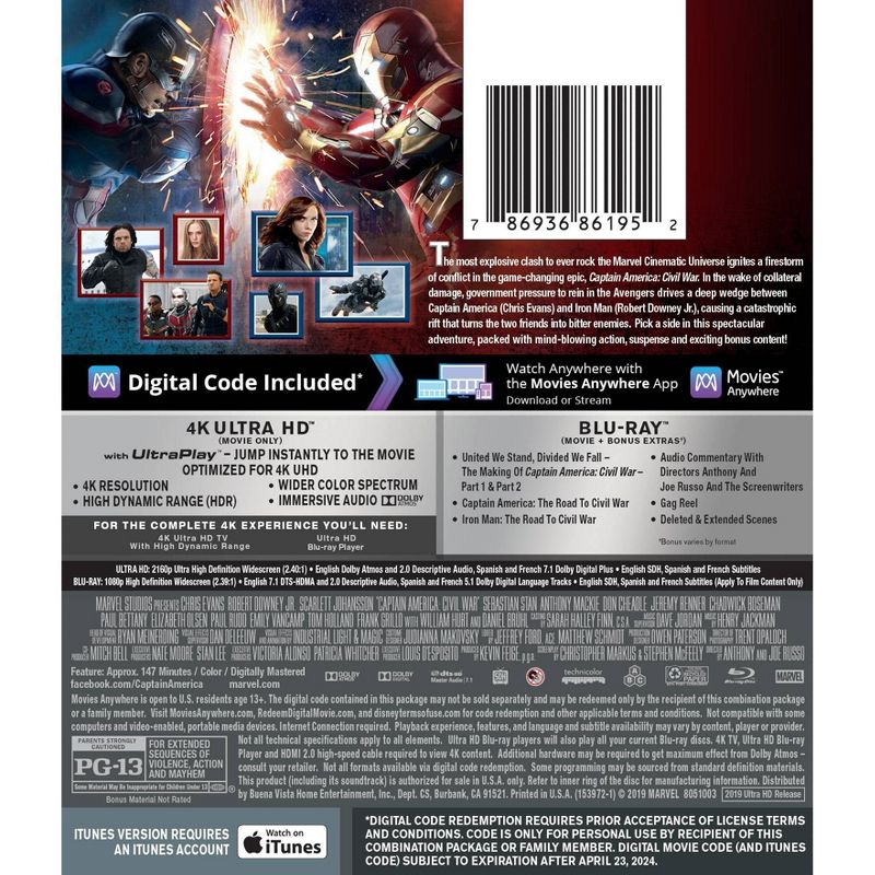 Captain America: Civil War (4K/UHD + Digital), 2 of 3