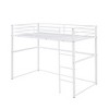 Metal Loft Bed Twin Size, Loft Bed Frame with Safety Guard Rails and Flat Ladder, Twin Loft Bed for Kids Teens Adults, Gray - 4 of 4