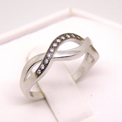 Infinity Black Sterling Silver Statement Ring for Women with Clear Cubic Zirconia by the Ginger Lyne Collection - image 4