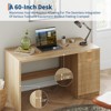 60" Executive Desk with Storage, Modern Home Office Desk w/Drawer & Cabinet,Wood Fluted Computer Desks Workstation Writing Conference Table for Study - 4 of 4