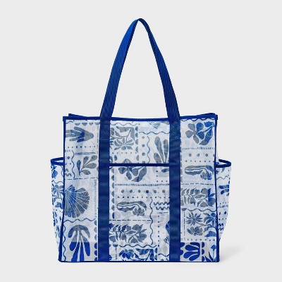 Mesh Packable Tote Handbag - Shade & Shore™ Blue Sea Print