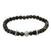Steeltime  men's sterling silver and gray agate beaded stretch bracelet - 2 of 2