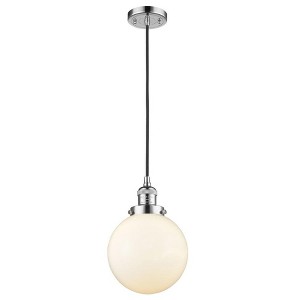 Beacon - 1 Light Cord Hung Mini Pendant In Industrial Style-11.5 Inches Tall and 8 Inches Wide - 1 of 1
