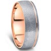 Pompeii3 14k Rose & Black Gold 7MM Flat Comfort Fit Mens Brushed Wedding Band - 2 of 4