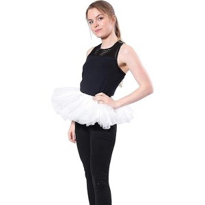 Malco Modes Women’s Black Multi-Layered Tutu Skirt, One Size Costume Skirt for Dance or Dress-Up - White - 1 of 4