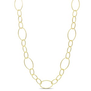 EVERLY JEWELRY | Silver 13mm Fancy Oval Link Chain Necklace - Multiple Metal Color Options - 1 of 4