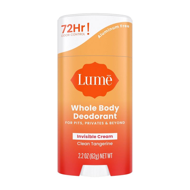 Lume Whole Body Women&#8217;s Deodorant - Invisible Cream Stick - Aluminum Free - Clean Tangerine Scent - 2.2oz, 1 of 14