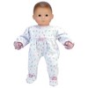 Sophia’s Floral Print PJ Outfit for 15'' Dolls, White/Pink - 2 of 4