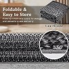 Area Rug Braided Printed Throw, Non-Slip Low Pile Accent Carpet, Foldable Soft Floor Cover for Bedroom or Living Room, Mocha - 4 of 4