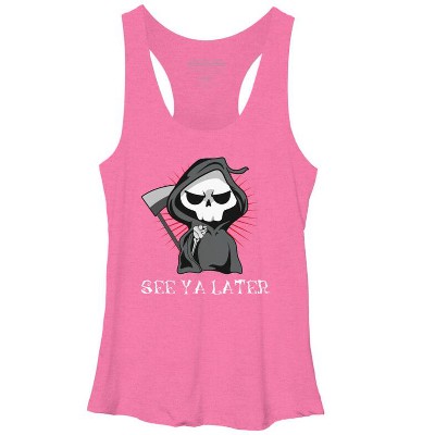 Women's Design By Humans See Ya Later Halloween T Shirt By thebeardstudio Racerback Tank Top