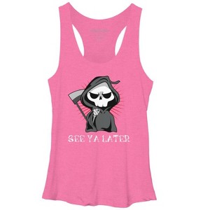 Women's Design By Humans See Ya Later Halloween T Shirt By thebeardstudio Racerback Tank Top - 1 of 3