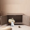 31.50"Cat Litter Box Enclosure, Litter Box Furniture Hidden with Barn Door, Wooden Cat Washroom Furniture, Cat House, Greige - 4 of 4