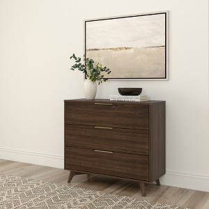 Plank+Beam 3 Drawer Dresser with Brass Handle - 1 of 4