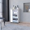 NicBex Mobile Kitchen Island Cart Morden Kitchen Carts on Wheels with Storage with 1 Glass Cabinet Door for Kitchen - 3 of 4