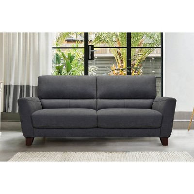 81" Kester Fabric Square Arm Sofa Dark Gray - Armen Living