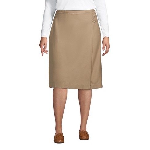 Lands' End School Uniform Women's Plus Solid A-line Skirt Below The ...
