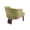 PAGED Modern Accent Chair, Arm Chair with 2 Rolled Pillows and Wood Legs, Button Tufted Reading Chair for Bedroom, Living Room Furniture - 4 of 4